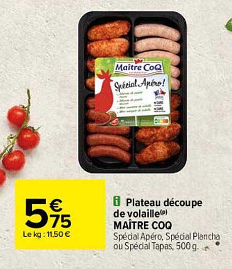 plateau découpe de volaille maître coq