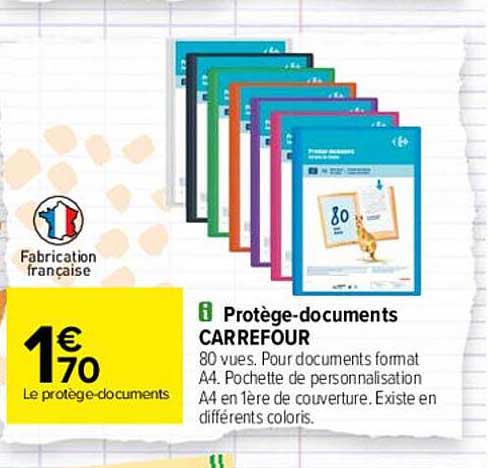protège-documents carrefour