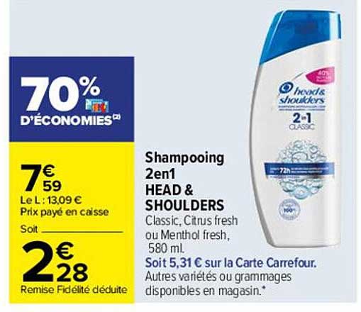 shampooing 2en1 head&shoulders