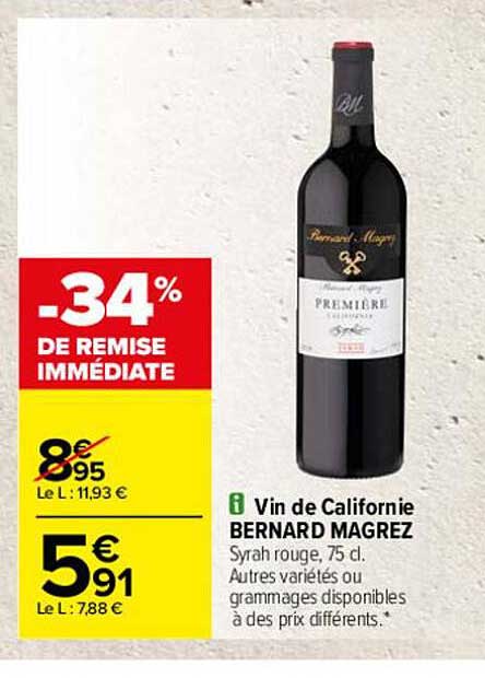 vin de californie bernard magrez