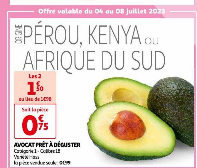 avocat prêt à déguster