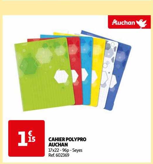 Cahier Polypro Auchan
