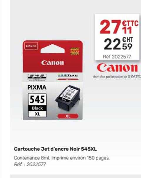 cartouche jet d'encre noir 545xl canon