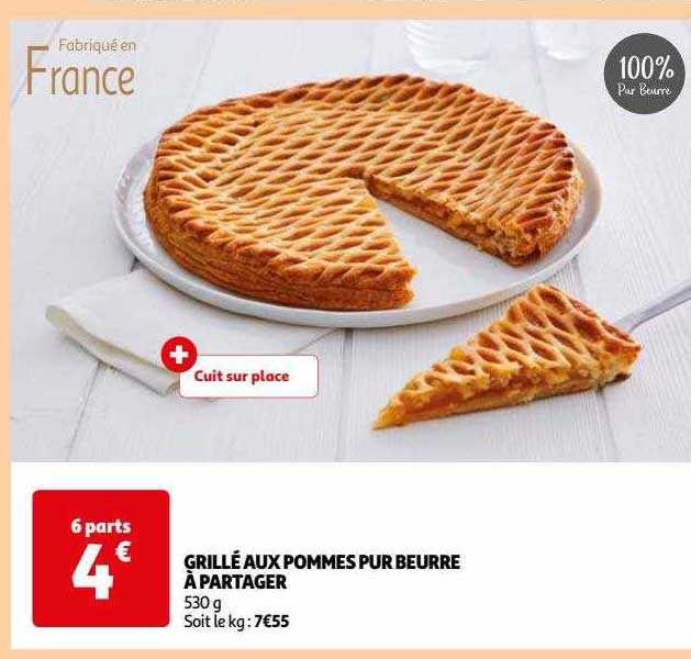 grillé aux pommes pur beurre à partager