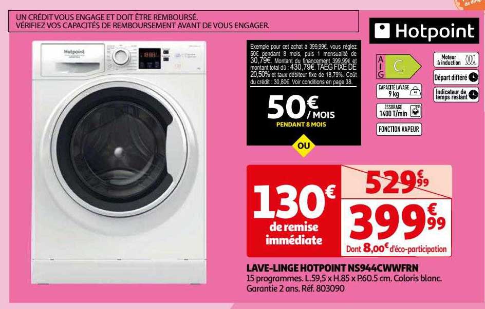 lave-linge hotpoint ns944cwwfrn