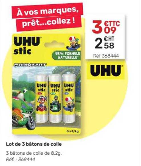 Lot De 3 Bâtons De Colle Uhu