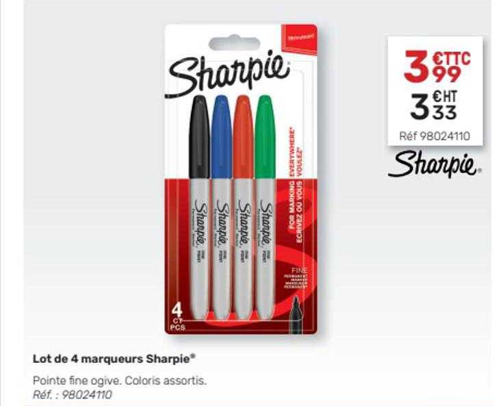 Lot De 4 Marqueurs Sharpie