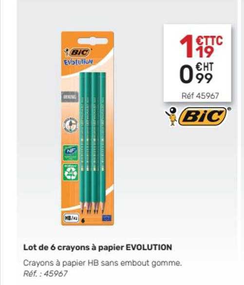 Lot De 6 Crayons à Papier évolution Bic