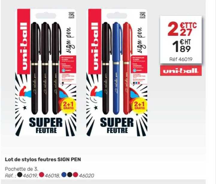 Lot De Stylos Feutres Sign Pen Uni-ball