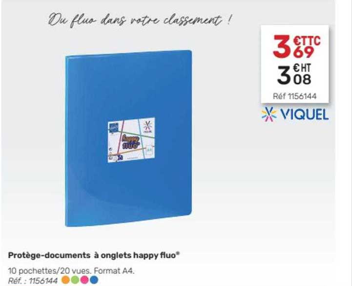 protège-documents à onglets happy fluo viquel