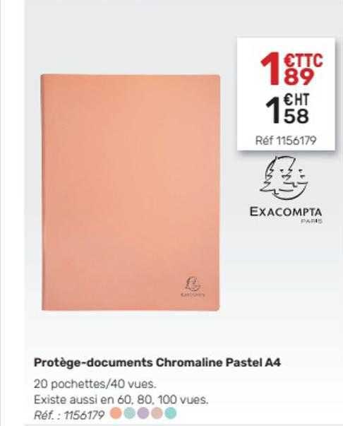 protège-documents chromaline pastel A4 exacompta