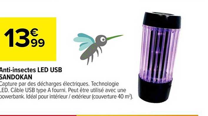 anti-insectes led usb sandokan