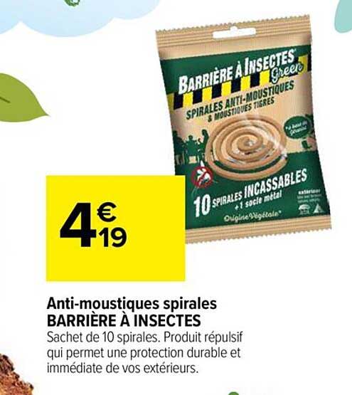 anti-moustiques spirales barrière à insectes