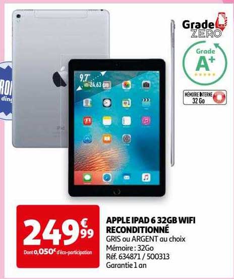 apple iPad 6 32gb wifi reconditionné