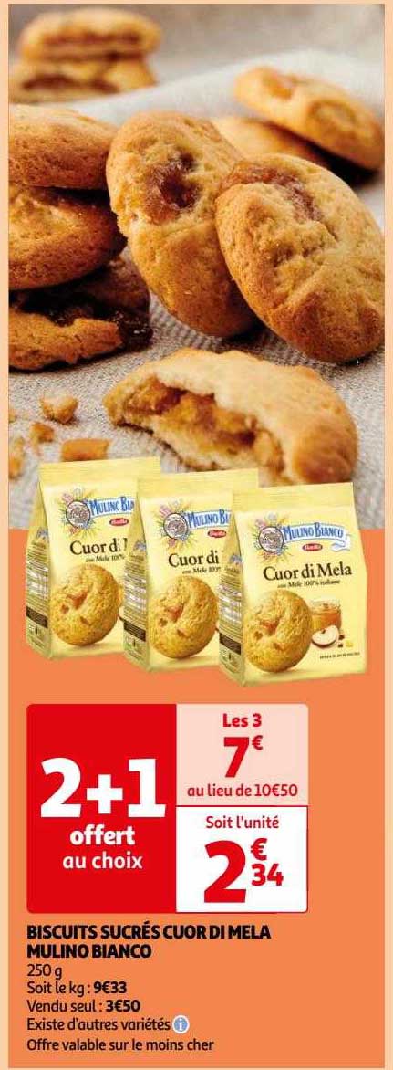 biscuits sucrés cuor di mela mulino bianco