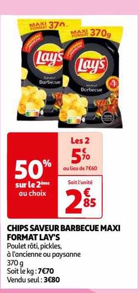 chips saveur barbecue maxi format lay's