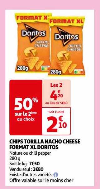 Chips Torilla Nacho Cheese Format Xl Doritos