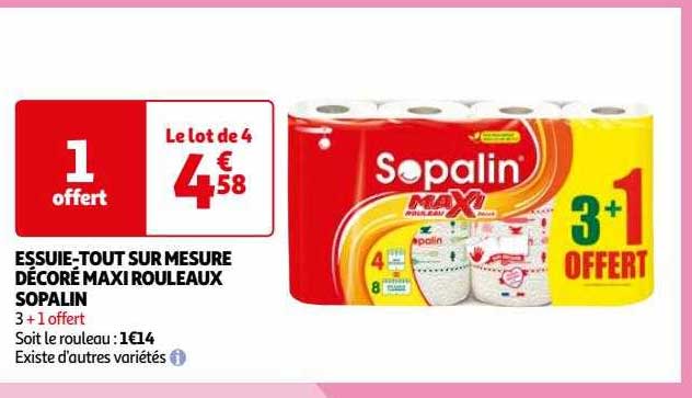 essuie-tout sur mesure décoré maxi rouleaux sopalin