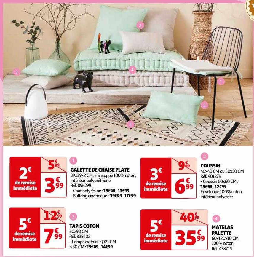 Galette De Chaise Plate, Tapis Coton, Coussin, Matelas Palette