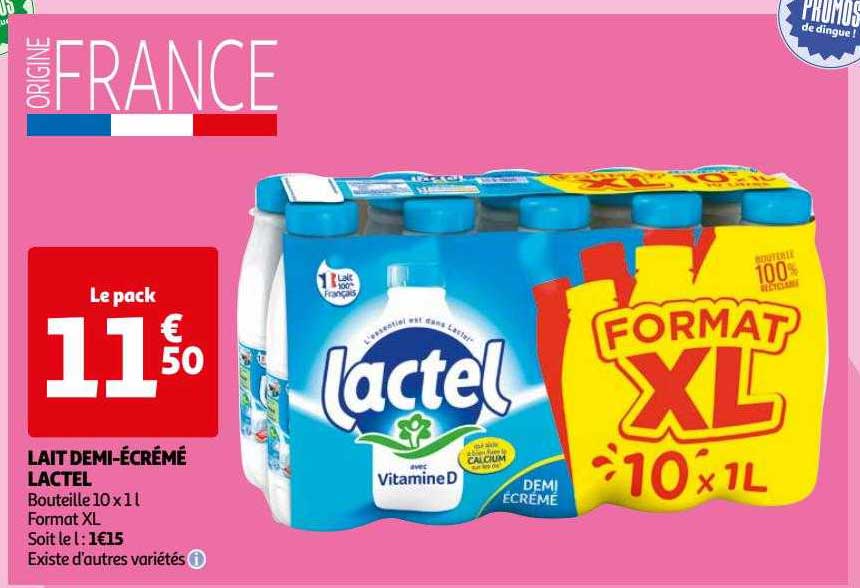 lait demi-écrémé lactel