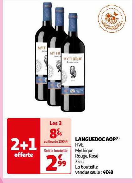 Languedoc Aop Hve Mythique Rouge, Rosé