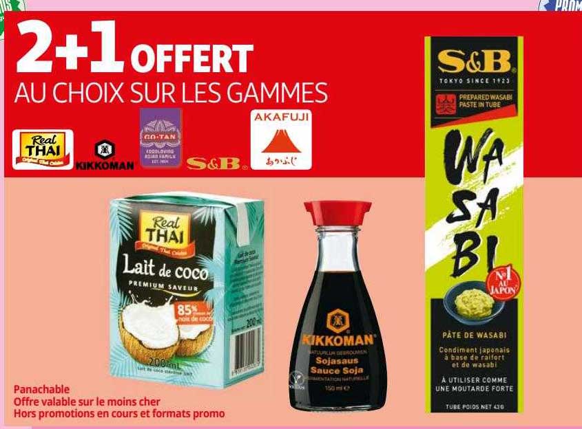 les gammes real thai, kikkoman, go-tan, s&b, akafuji