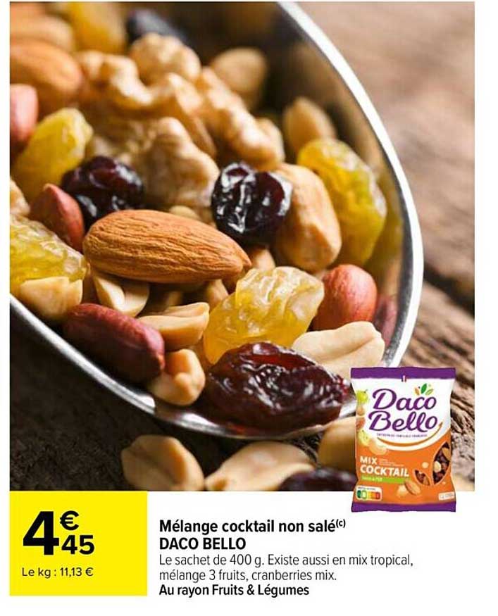 mélange cocktail non salé daco bello