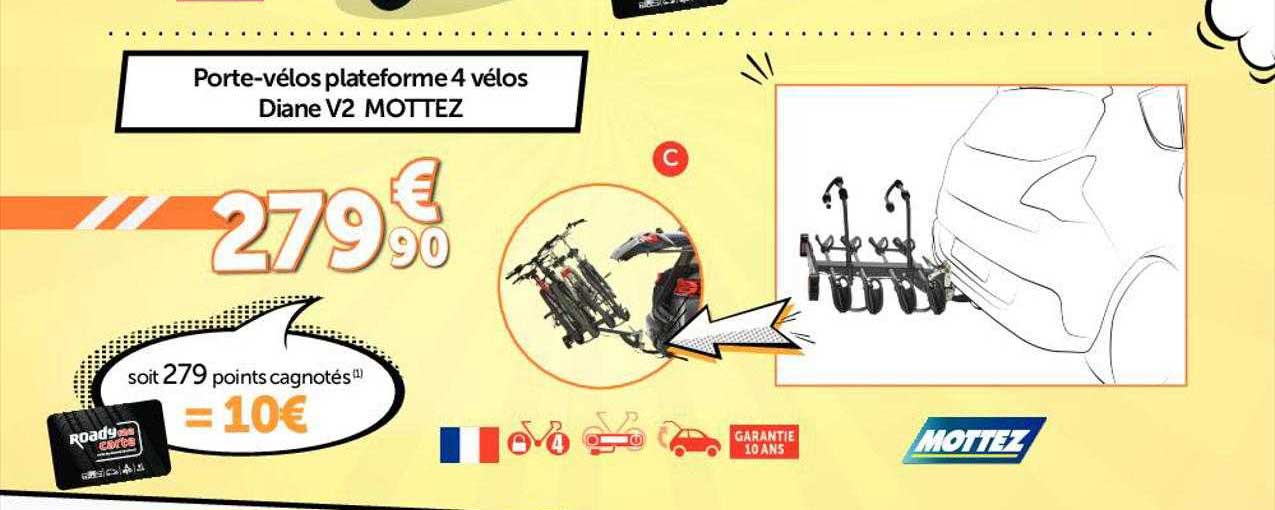 porte-vélos plateforme 4 vélos diane v2 mottez