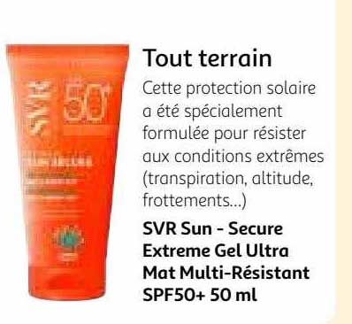 svr sun - secure extrême gel ultra mat multi-résistant spf50+ 50ml