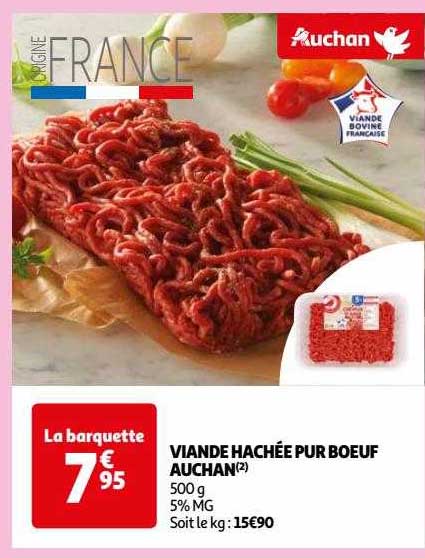 Viande Hachée Pur Bœuf Auchan