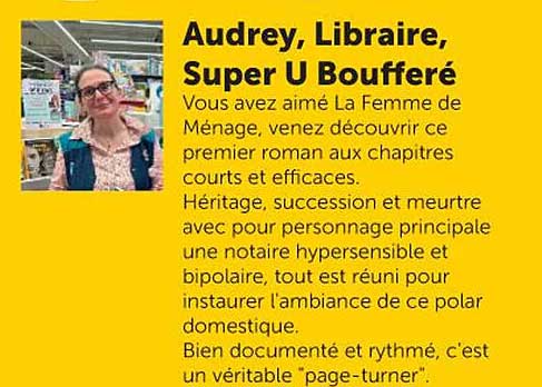 Audrey, Libraire, Super U Boufféré
