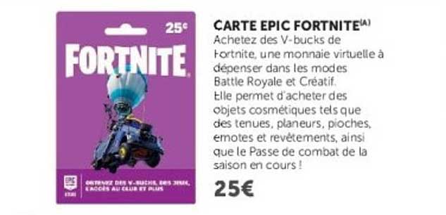 CARTE EPIC FORTNITE