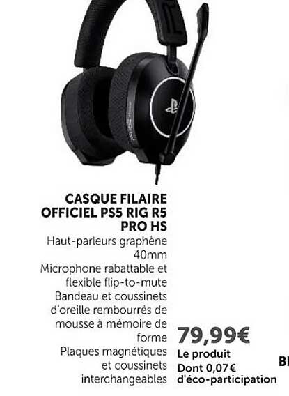 CASQUE FILAIRE OFFICIEL PS5 RIG 5 PRO HS