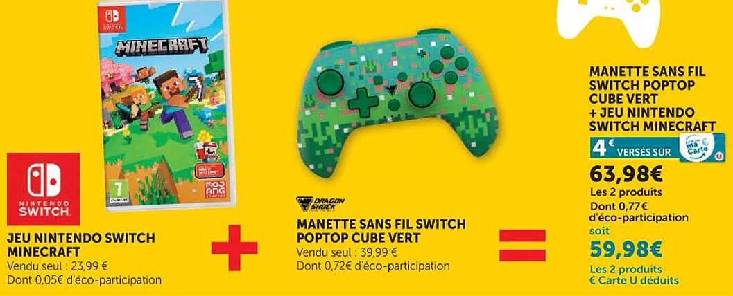 JEU NINTENDO SWITCH MINECRAFT