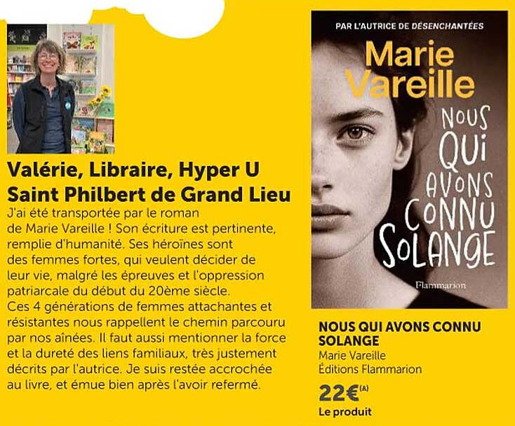 Marie Vareille Nous Qui Avons Connu Solange
