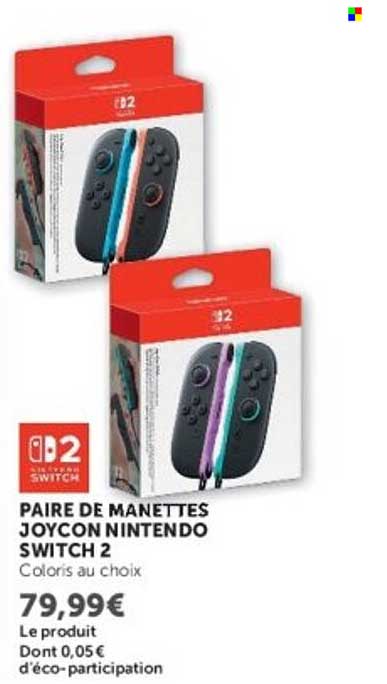 PAIRE DE MANETTES JOYCON NINTENDO SWITCH 2