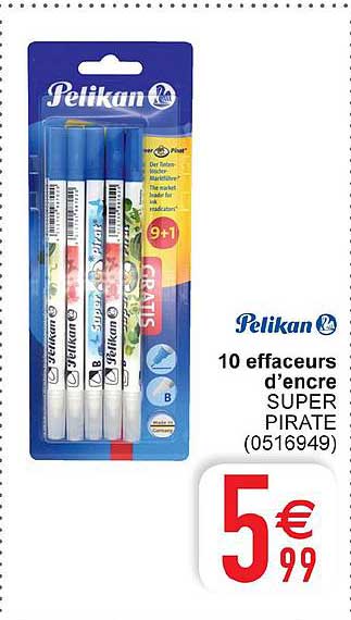 10 effaceurs d'encre pelikan