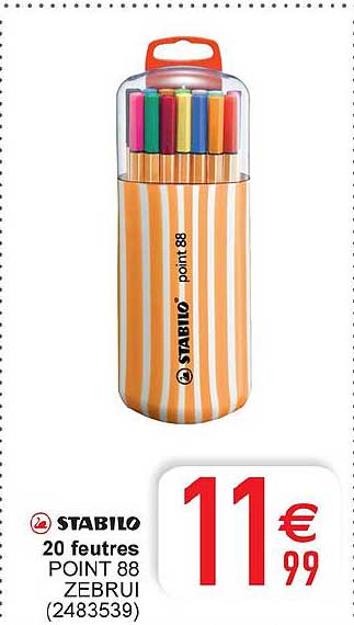 20 Feutres Zebrui Stabilo
