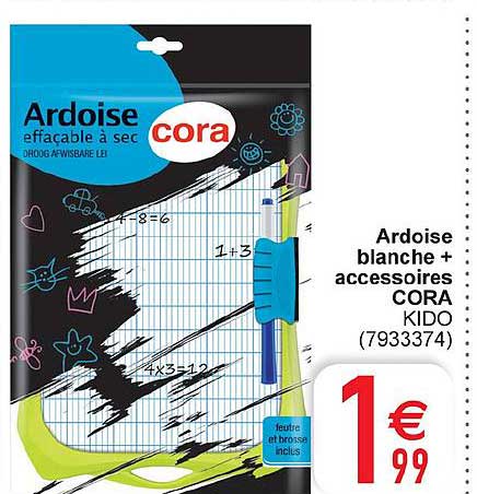 Ardoise Blanche + Accessoires Kido Cora