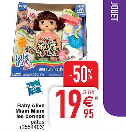 baby alive miam miam les bonnes pâtes hasbro