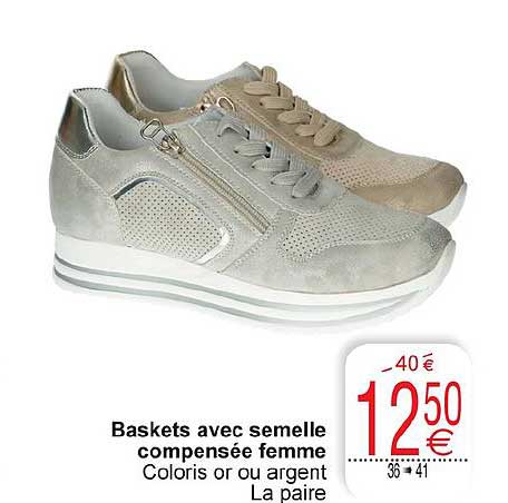 baskets avec semelle compensée femme