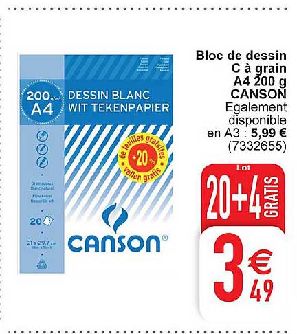 Bloc De Dessin C à Garin A4 200 G Canson