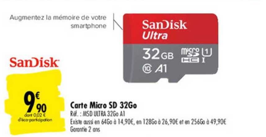 Carte Micro Sd 32go Sandisk