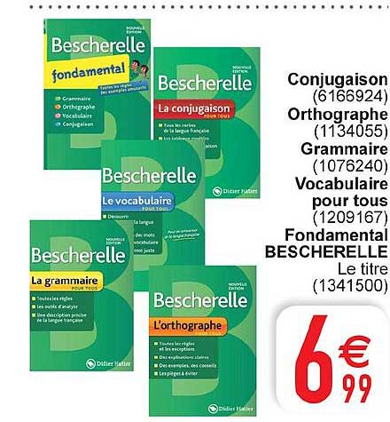 conjugaison orthographe grammaire vocabulaire pour tous fondamental bescherelle