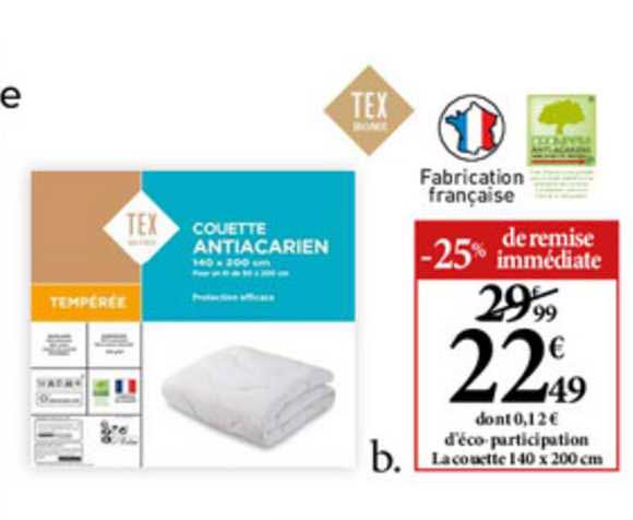 Couette 140 X 200 Cm Tex