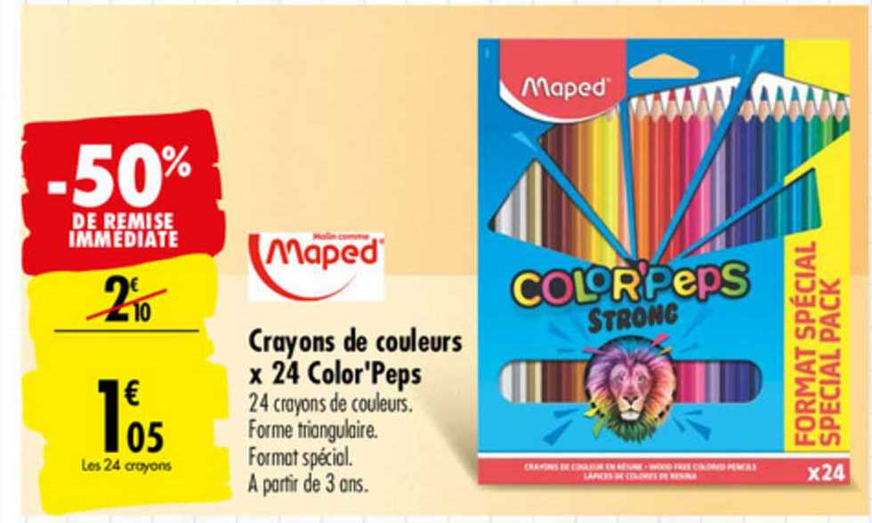 crayons de couleurs x 24 color peps maped