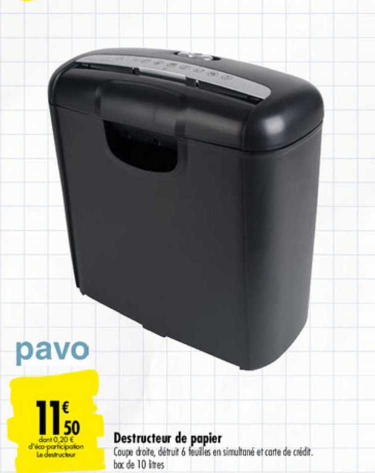 destructeur de papier pavo