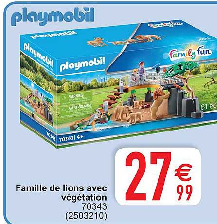 famille de lions avec végétation playmobil