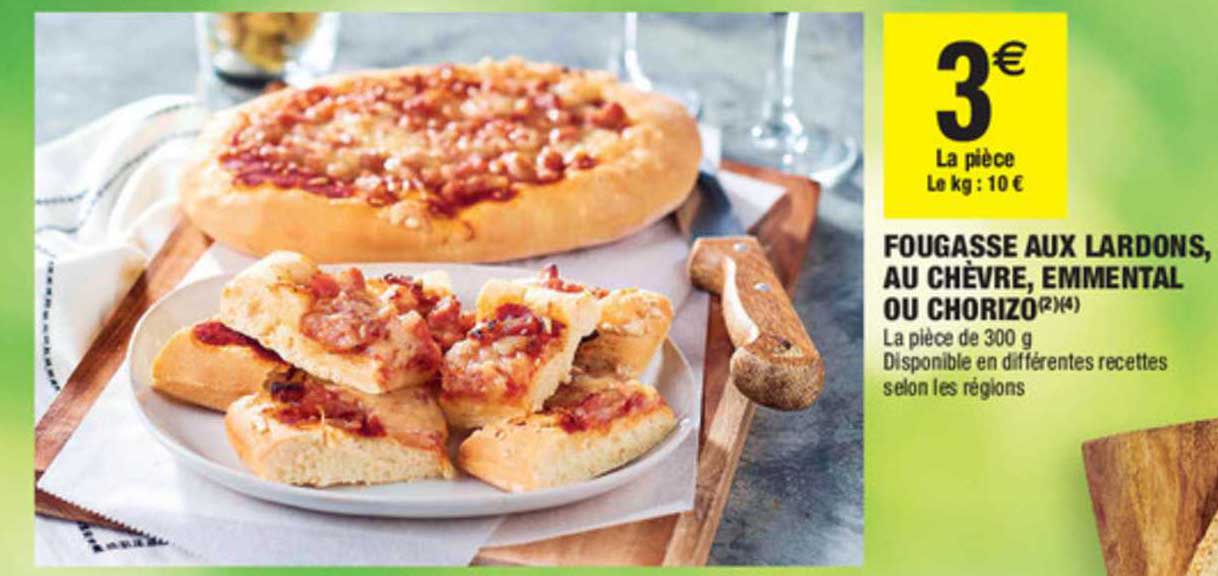 Fougasse Aux Lardons Au Chèvre Emmental Ou Chorizo