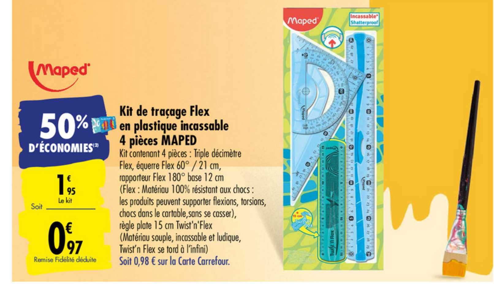 Kit De Traçage Flex En Plastique Incassable 4 Pièces Maped